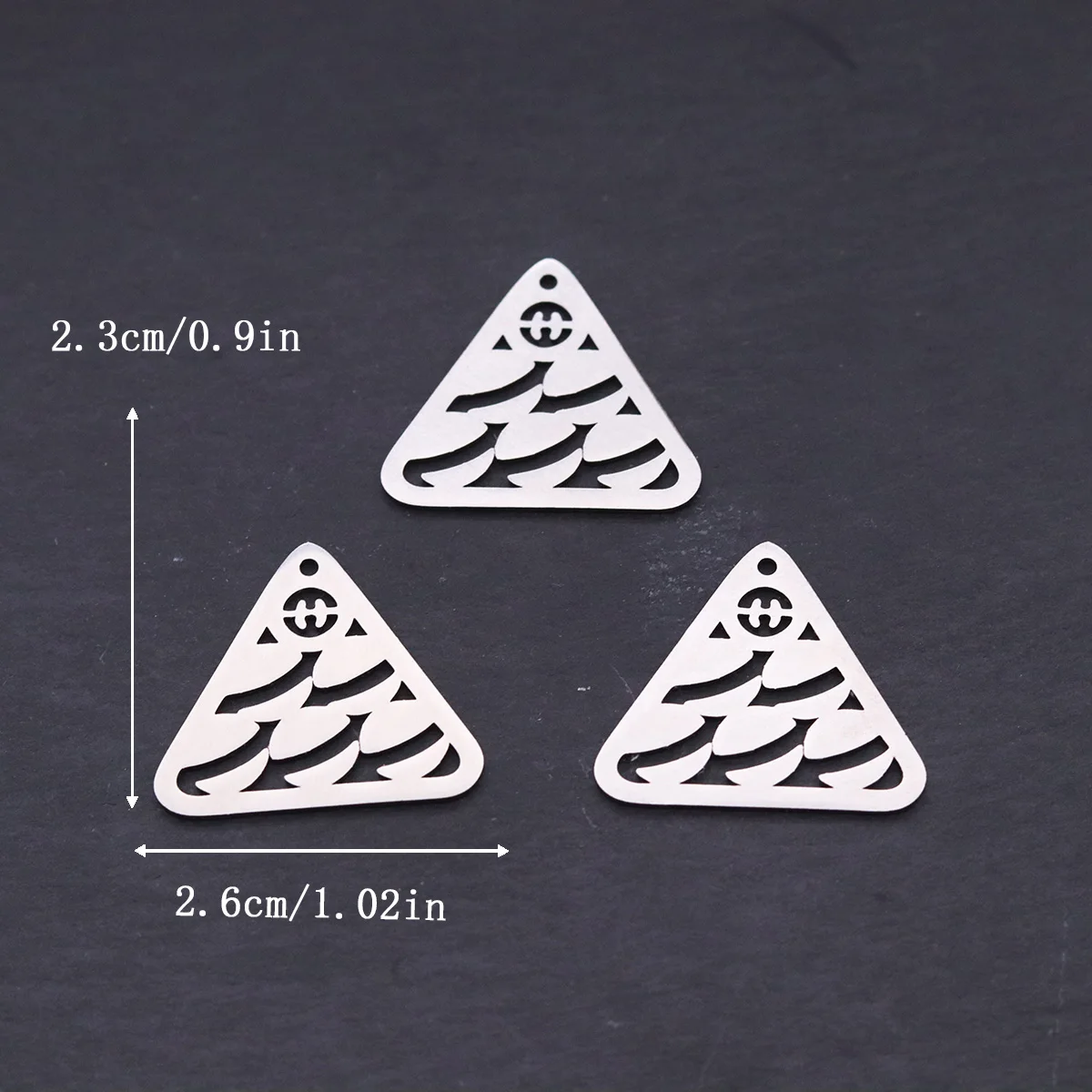 3pcs Stainless Steel Triangle Geometric Charm For DIY Jewelry Making Pendant Necklace Earrings Women Crafts