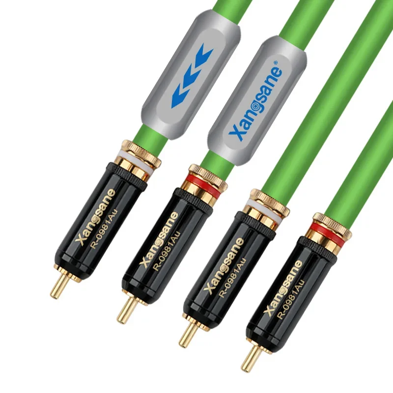 زوج 7N OCC كابل إشارة RCA مطلي بالفضة مزدوج التدريع خط ربط الصوت HiFi