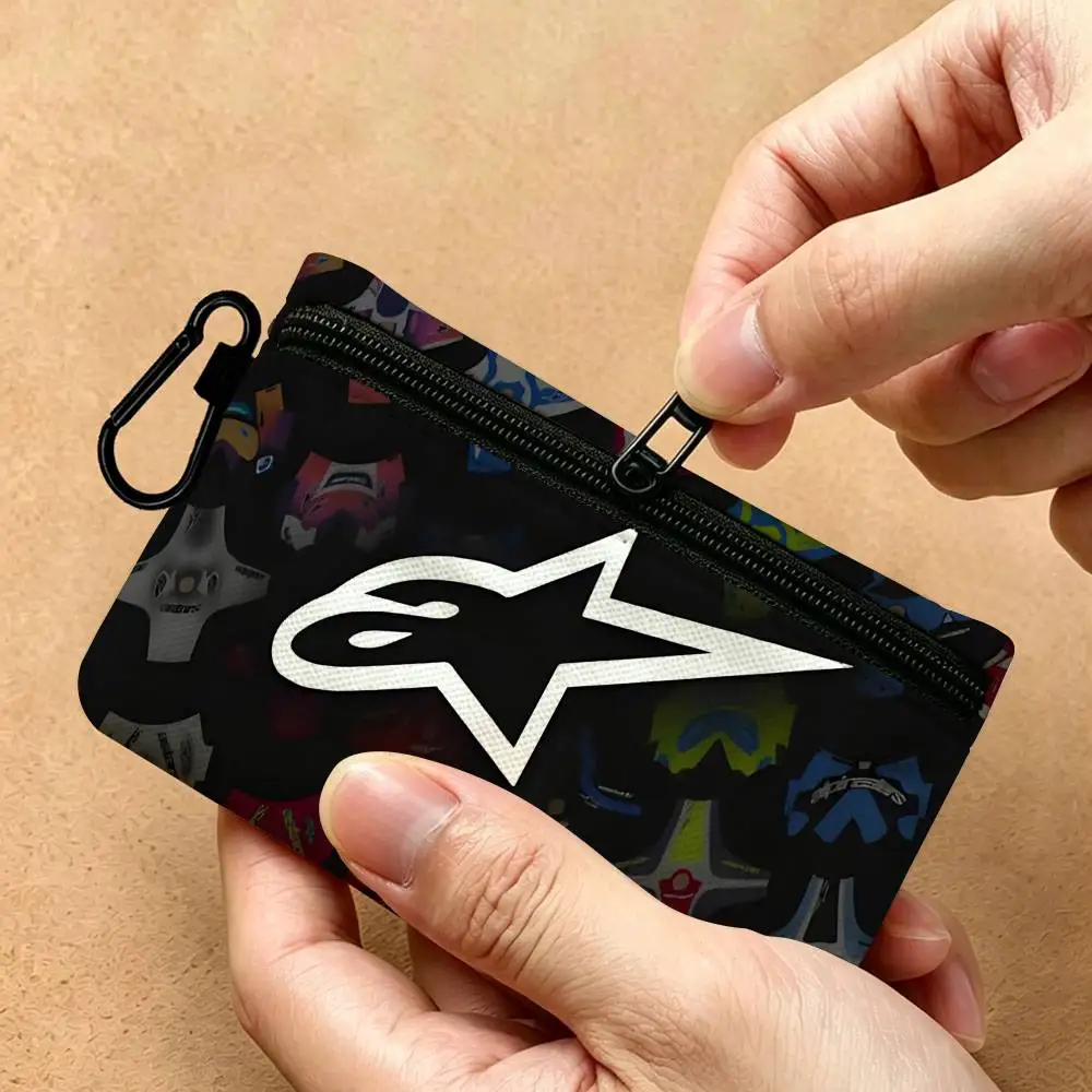 Alpinestars Logo Multifunktionale Oxford-Stoff Kleine Tasche mit Haken Mini-Münzbörse Ohrhörer-Aufbewahrungstasche – Detail 13