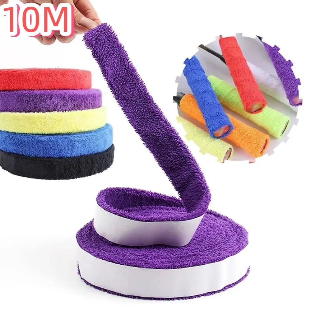 

Colourful Badminton Racket Overgrip 10M Length Sweat Absorbed Tennis Towel Hand Grip Dry Feel Breathable Over Grip Tape