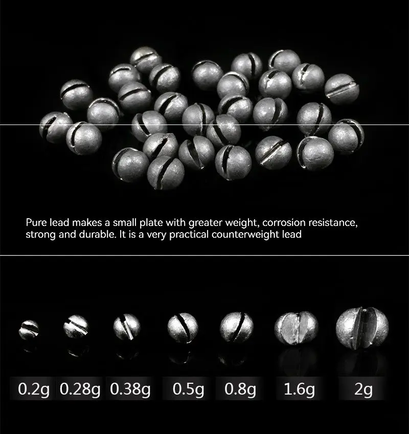 FTK 100PCS Split Shot Fishing Weights Sinkers Kit Round Removable Fishing Sinkers Weights Lead Shot Fishing Egg Sinkers