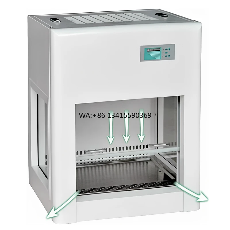 В наличии Чистая скамья Лабораторный мини-ламинанарный шкаф с воздушным потоком Вытяжка для ламинарного потока Микология HEPA-фильтр Вертикальная ламинарная кабина с потоком