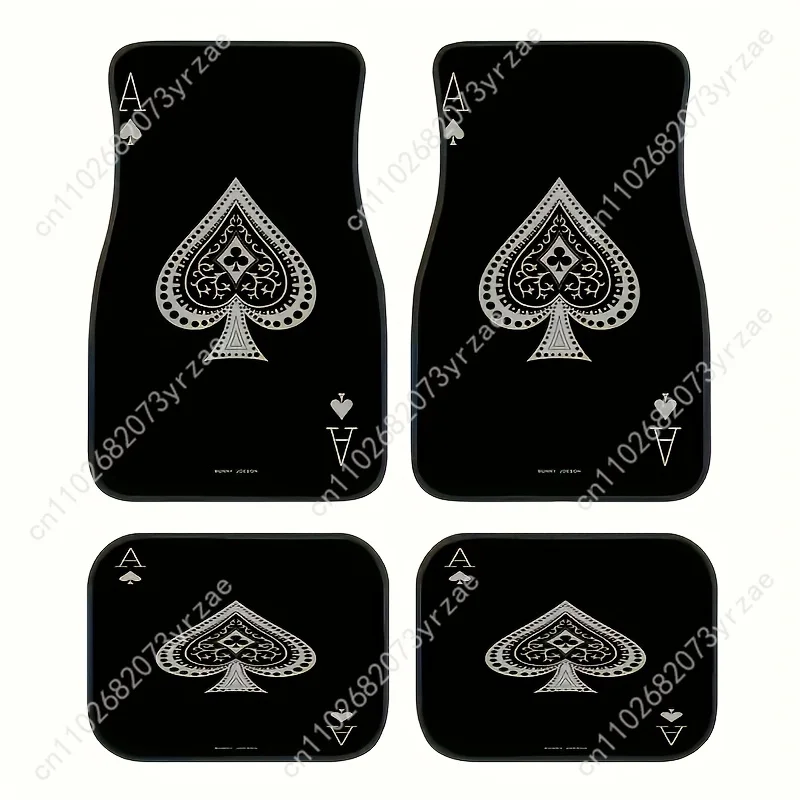 

Spades Ace 4pcs Universal Car Floor Mats All-Season Fashionable Auto Interio Absorbent Non-Slip Washable Car Floor Mats
