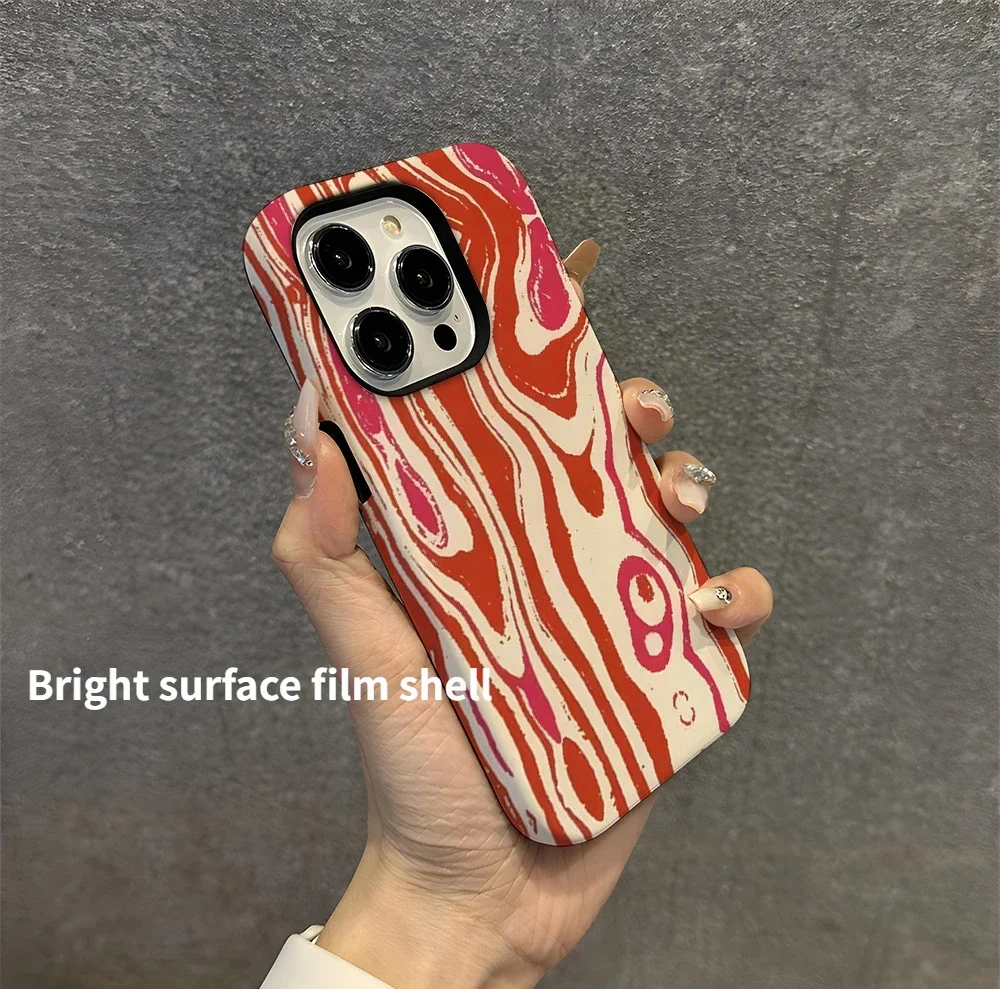 Wave Pattern Suitable for iPhone 16 Double-layer 2-in-1 Phone Case 15promax Frosted 14pro Anti Drop 13 12 Xs Xr Protective Cover