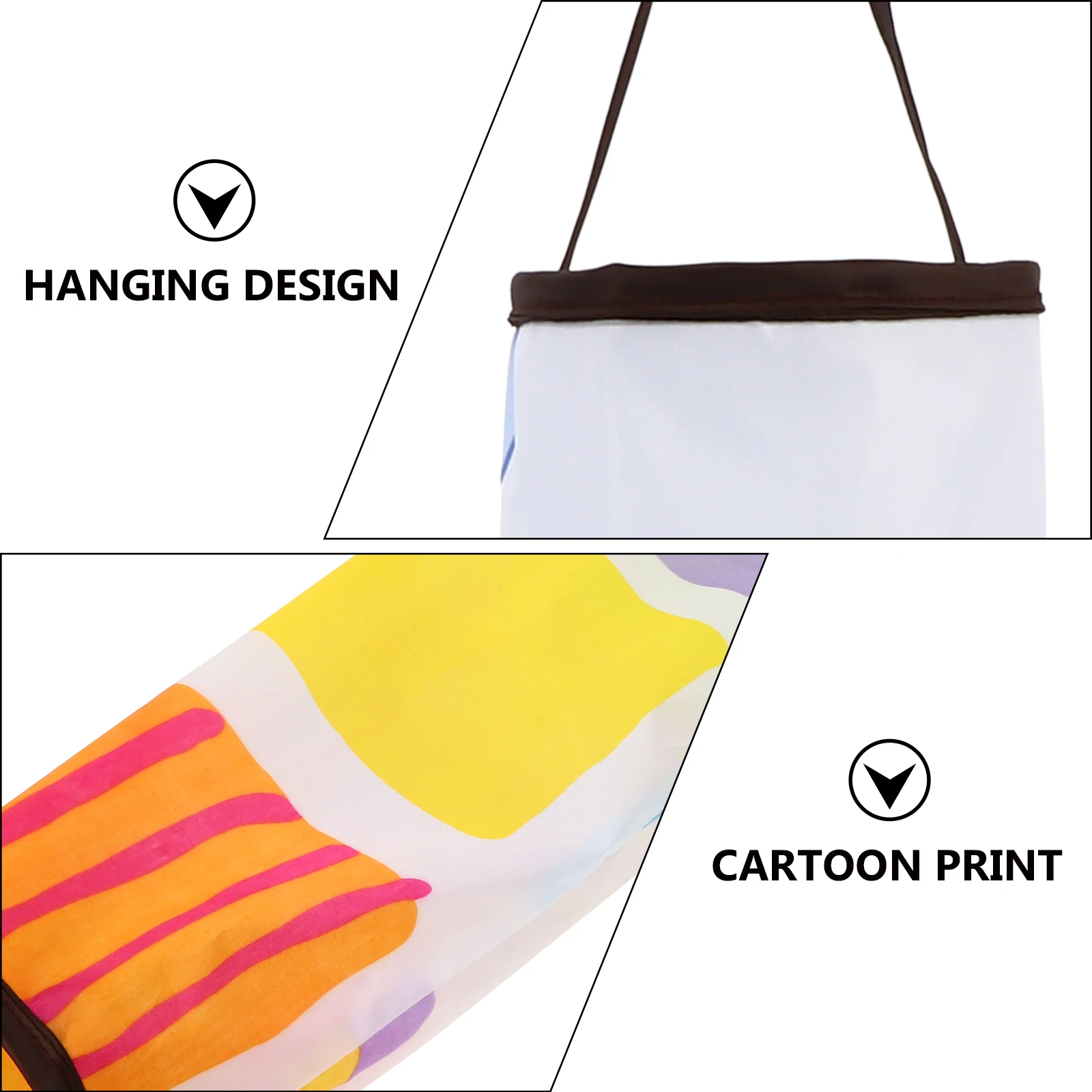 2 pcs Bucket Shape Lightweight Storage Containers Hanging Bags Cartoon Design Wall-Mounted Organizer For Kitchen