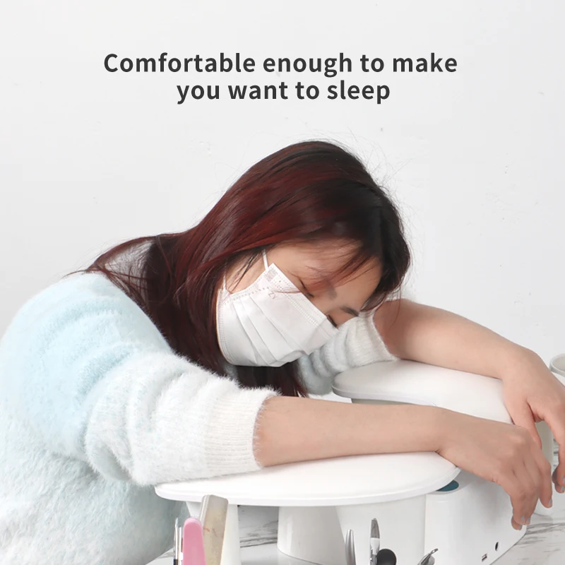 Zwei-Hände-Nagelkunst-Handkissen aus PU-Leder, Handständer für Maniküristen, tragbares PU-Handkissen, weiche Handauflage für Nagel- und Armmaniküre, Nagelkissen-Handauflage für Maniküristen, geneigtes Design