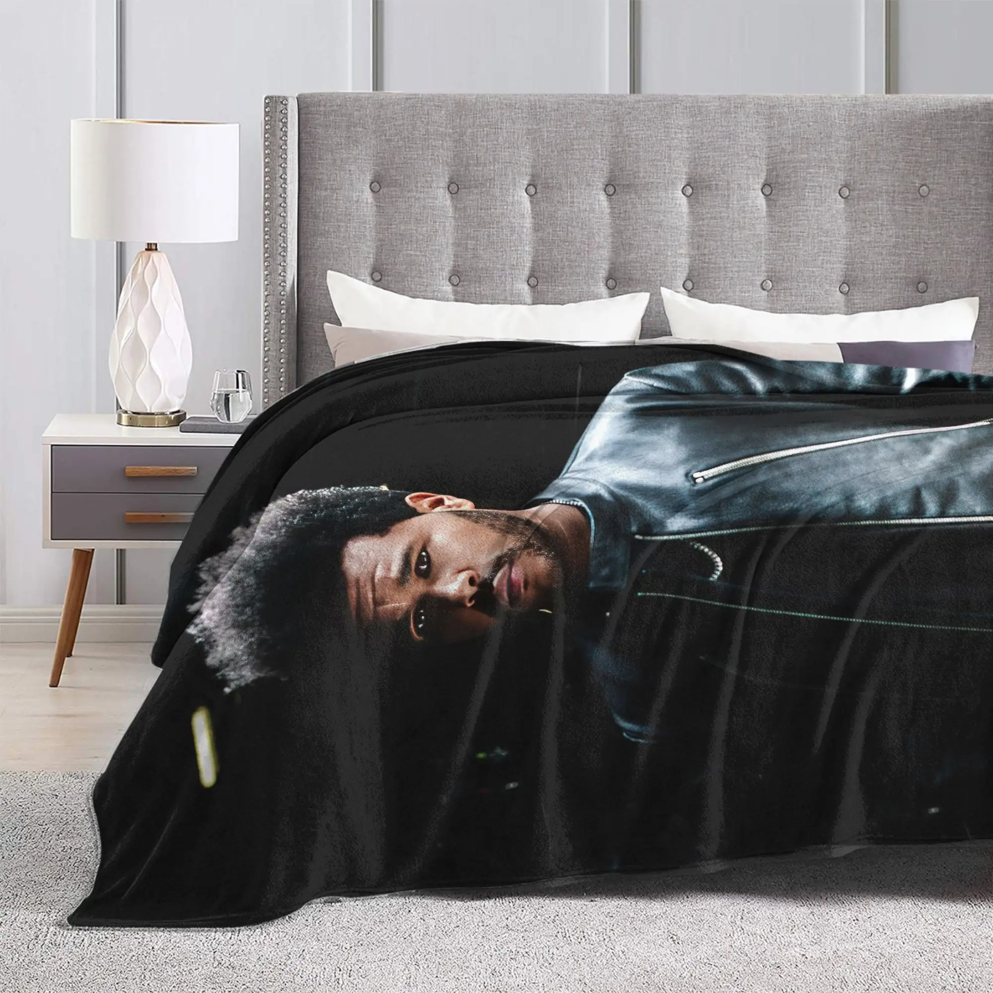 The Weeknd Rapper Singer Cobertores de lã com estampa respirável e quente para sofá, quarto, peça de tapete