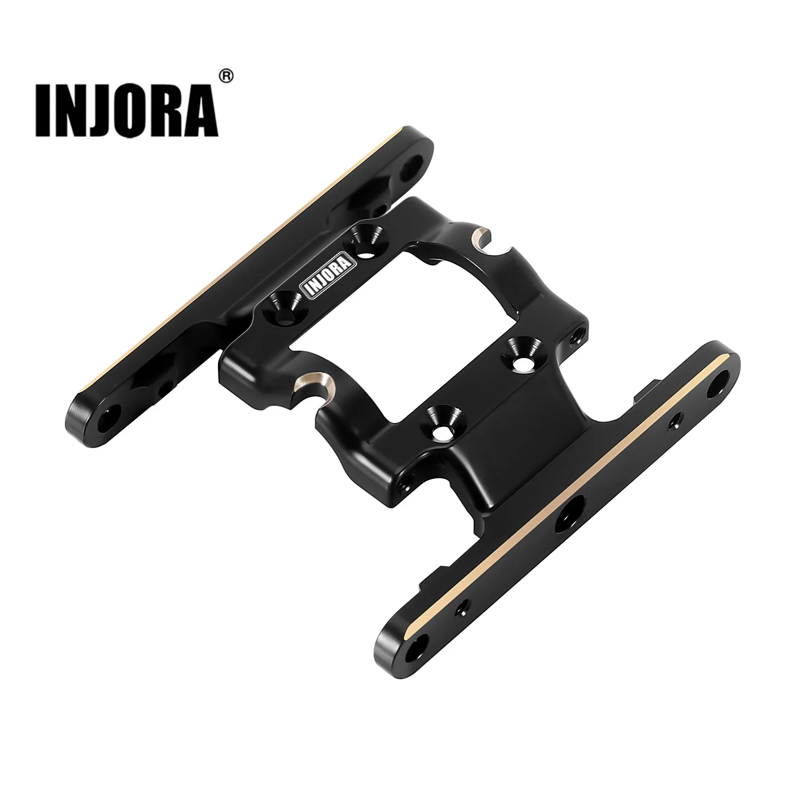 INJORA Black Coating Brass Skid Plate Transmission Mount for 1/18 RC Crawler FCX18 (FCX18-05)