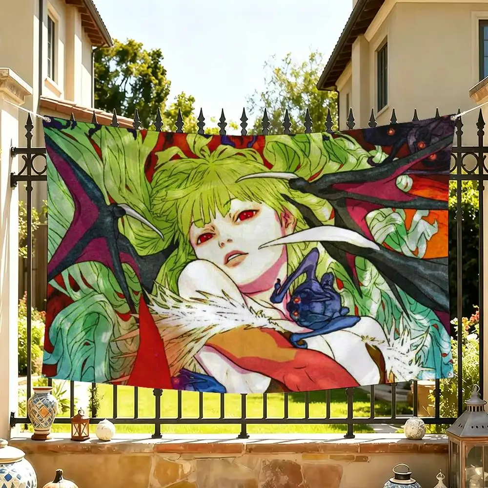 Darkstalkers Morrigan Aensland  Flags Wall Hanging Tapestry Outdoor Garage Room Decorative flag Background Blanket