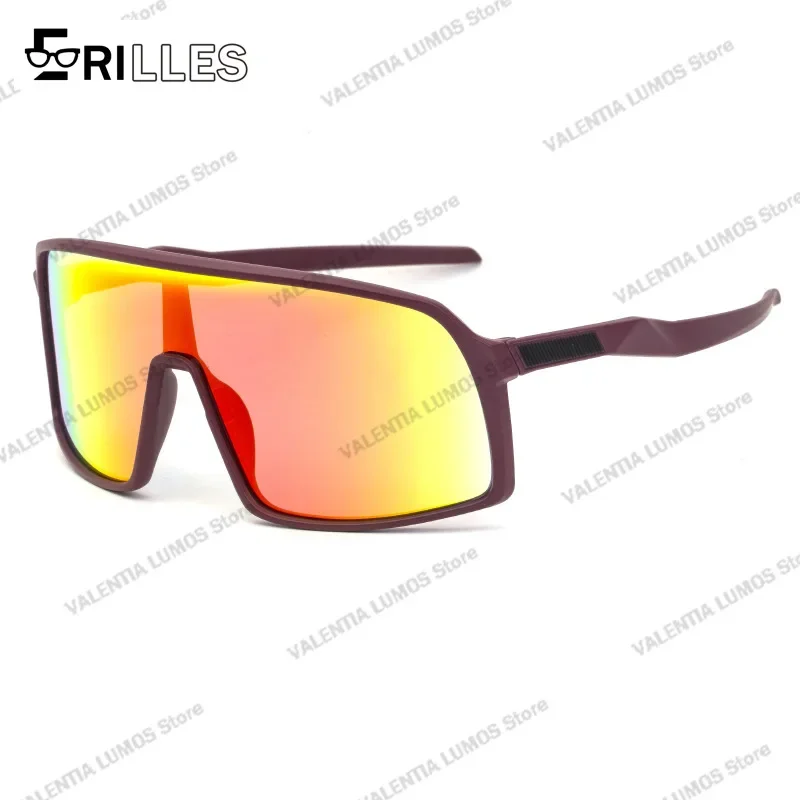 نظارات ركوب الدراجات الملونة الجديدة للرجال من قطعة واحدة نظارات شمسية أوروبية وأمريكية على الموضة نظارات شمسية رياضية خارجية