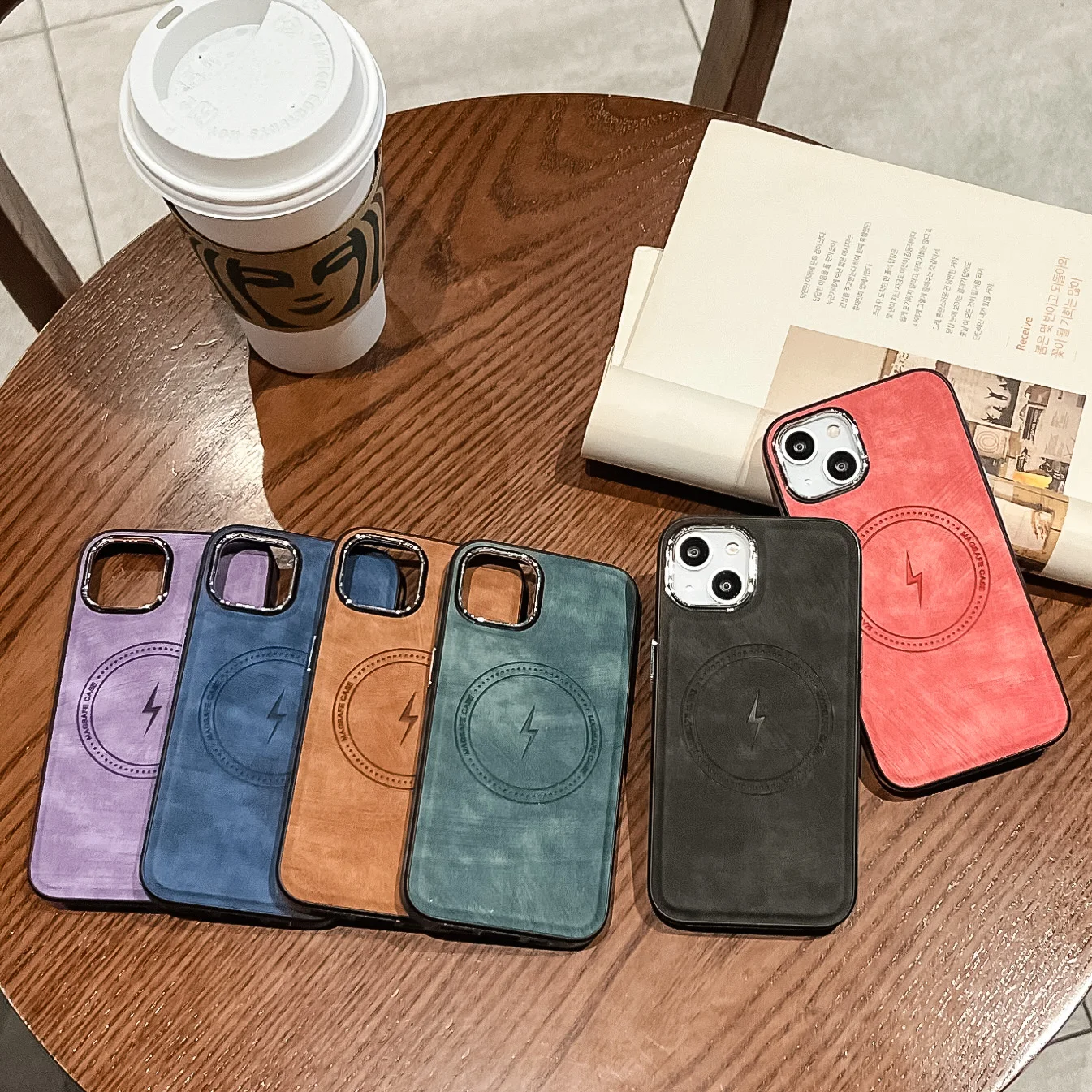 Side Leather Cell Phone Cases for iPhone6/6S/7/8/SE2020/SE3/X/XS/11/12/13/14/15Plus Pro Promax Magnet charge over 8+ gen support