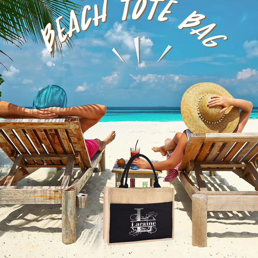 Personalized Customization Name Women's Shopping Bag Fashion Linen Handbag Grocery Storage Bag Customized Product