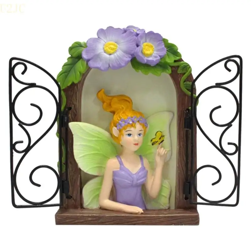 

U2JC Цветочная фея фигурная смоля и дверные коврики светящиеся садовые миниатюры