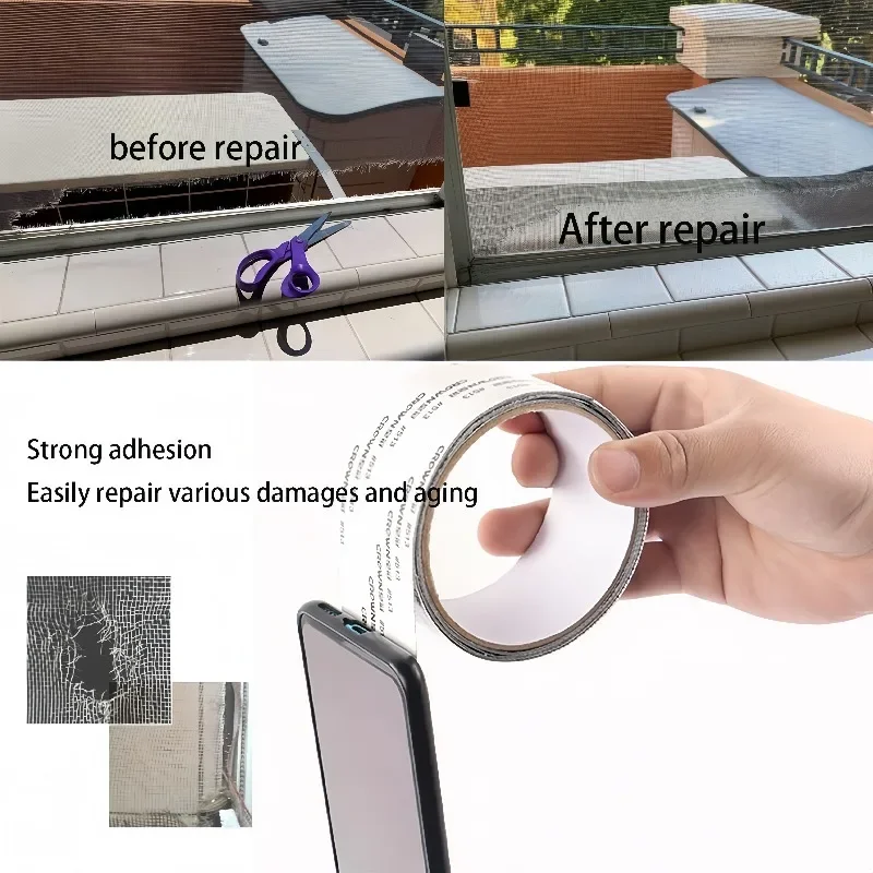 Mosquito Nets Window Mosquito NetsWindow Screen Repair Tape Door and Window Repair Waterproof Self-adhesive Mesh Patch