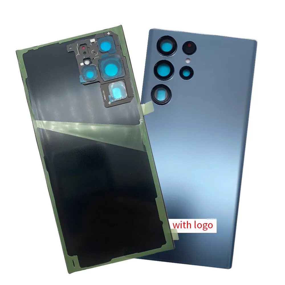Compatible For Samsung Galaxy S22Ultra Housing Glass Battery Cover S22U Rear Door Back Case With Camera Lens&Logo