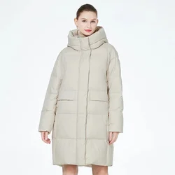 ICEbear-Chaqueta larga con capucha para mujer, Abrigo acolchado, parka de algodón, ropa de marca, GWD3802I, novedad de 2023