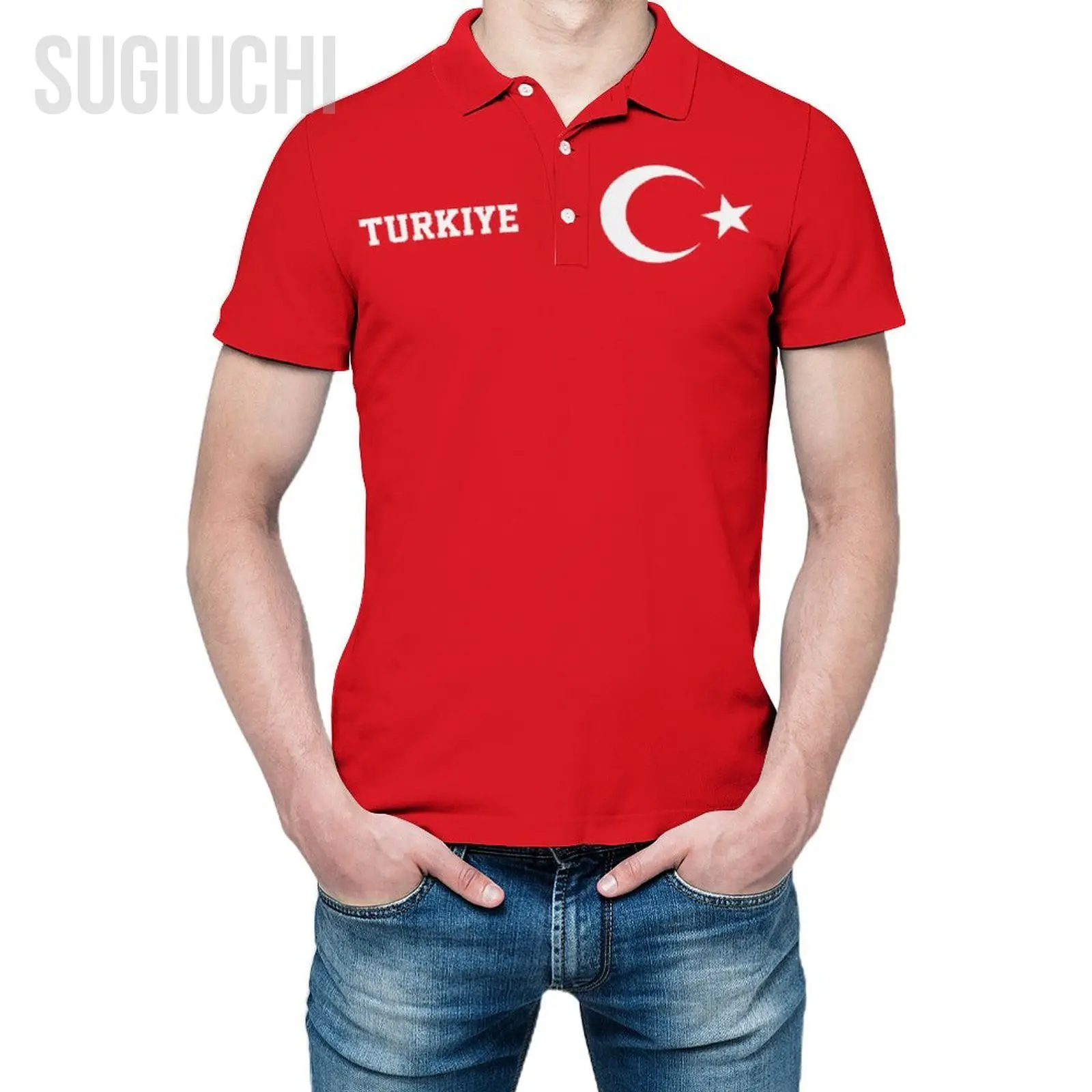 Unisex Polo Shirt Turkey Türkiye Flag 3D Print Man Polo Fashion Clothing Tracksuits Short Sleeves