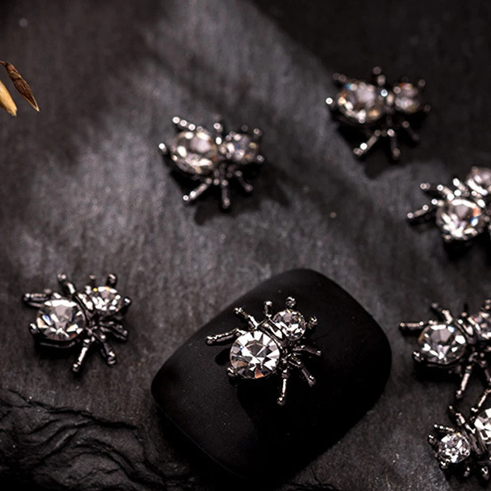 

20 Pcs Spider Nail Gems Diamond Jewelry Decoration Charms Punk Decorations Rhinestone