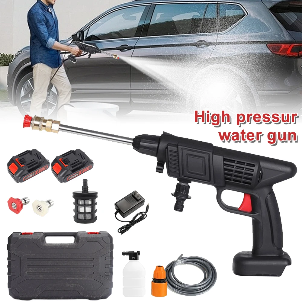 

Беспроводная электрическая мойка высокого давления, перезаряжаемый пистолет для мойки автомобилей, электрический водяной пистолет, пеномашина для батареи Makita 18 В
