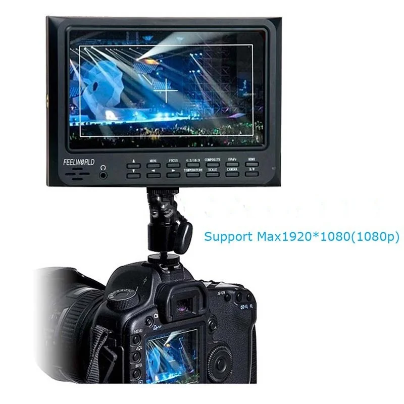 High definition HD-MI interface companion dual screen monitor with rocker for DSLR camera