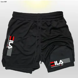 Laufshorts für Herren, Fitnessstudio, Sport-Shorts, 2-in-1, schnell trocknend, für draußen, Workout, Training, Fitness, Jogging, kurze Hosen, Sommer-Männer-Shorts