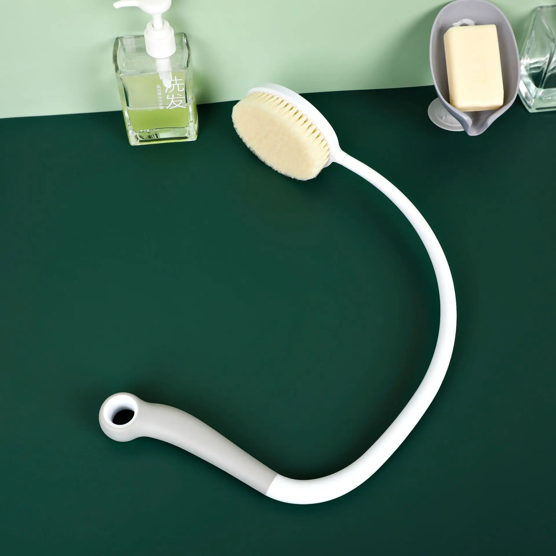 

27.5” Back Bath Shower Brush with Long Curved Handle U-Shaped for Cleaning,Body Scrubber for Elderly,Disabled, Post-Surgery