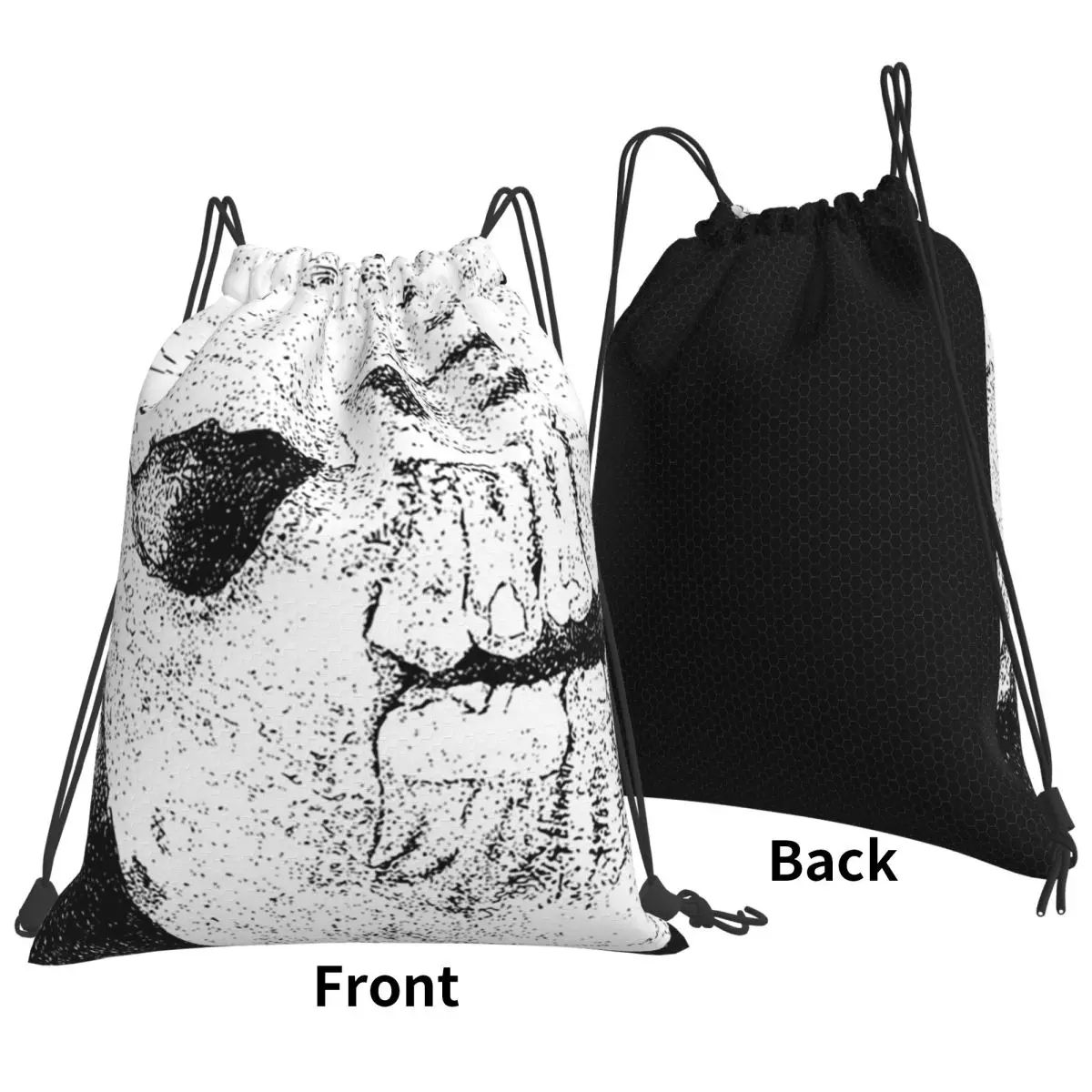 Sweet Tooth X-Ray Backpacks Portable Drawstring Bags Shoes Bag Book Bags for Travel Students