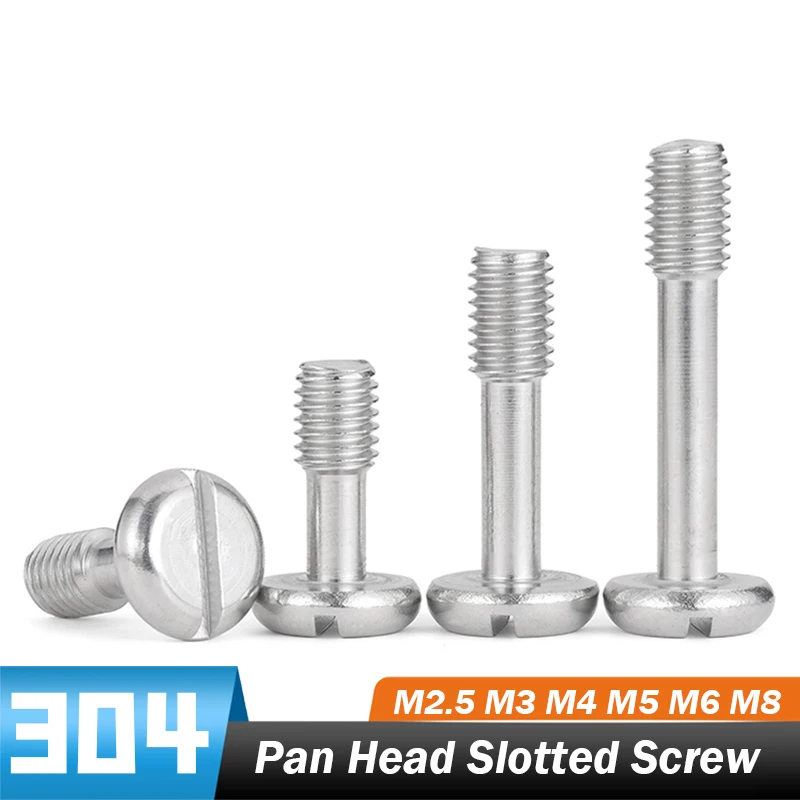 

304 Stainless Steel A2-70 M2.5 ~ M8 Gb837 Pan Slotted Screw Slotted Lock Screw Anti-falling Bolt Length:8~60mm