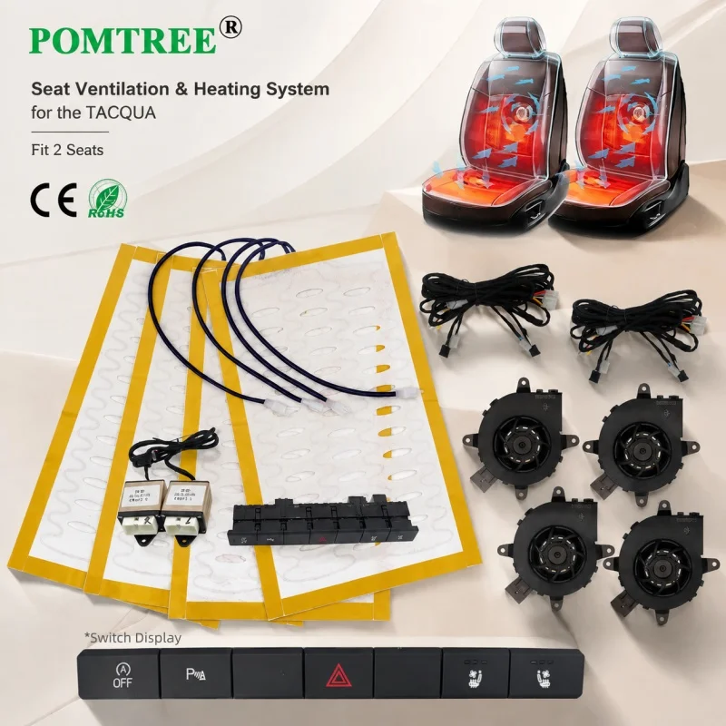 Built-in Car Seat Ventilation Cooling And Heating System Kit Fit 2 Seats,Compatible With Volkswagen TACQUA,In Summer & Winter