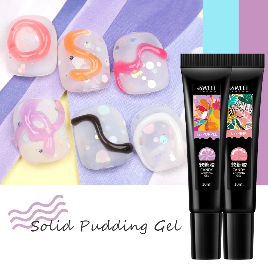 8ml Pudding Tube Nail Gel Macaron Colorful Candy Modeling Tube Polish Translucent 3D Semi Permanent Varnish Embossed Accessories