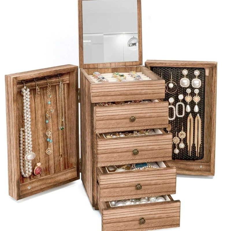 

Jewelry Storage Box with Compartments Multilayer for Earrings Bracelets Necklaces Accessories Holder