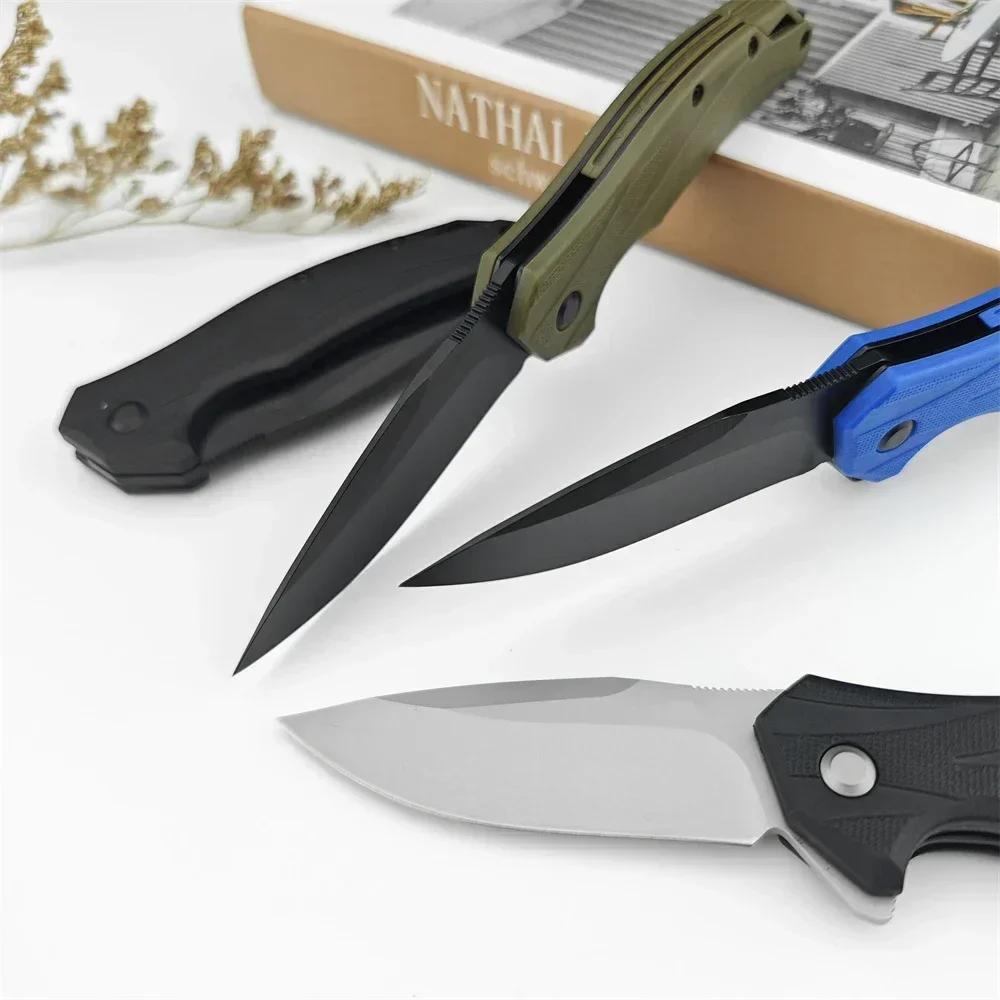 KS 1645 유틸리티 EDC 포켓 나이프 8Cr13Mov 강철 블레이드 나일론 브레이징 핸들, 야외 캠핑 생존 전술 사냥 칼 선물