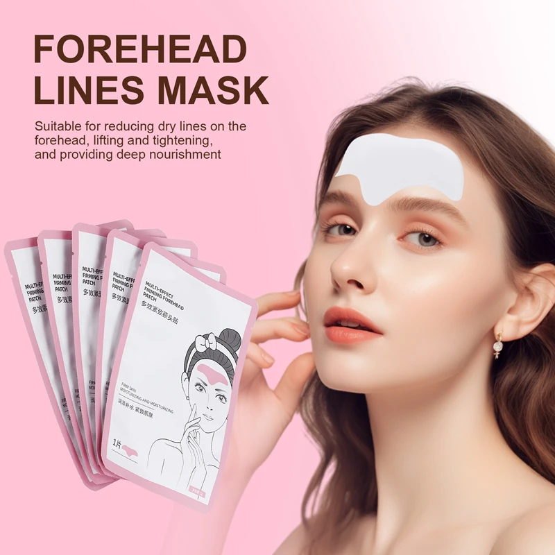 HUNMUI 5Pcs Mask Forehead Line Patch Anti-Wrinkle Stickers Frown Lines Anti-Aging Lifting Moisturizing Patches Skin Care