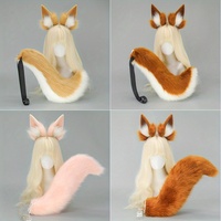 Cat Girl Cosplay Set | Ears Headband + Tail Prop for Anime Conventions Cosplay Accessories