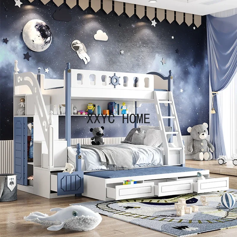 Bedroom Loft Children Beds Princess Luxury Storage Baby Children Beds Girl Modern Camas Infantiles Kids Bed Set Furniture BL50CB