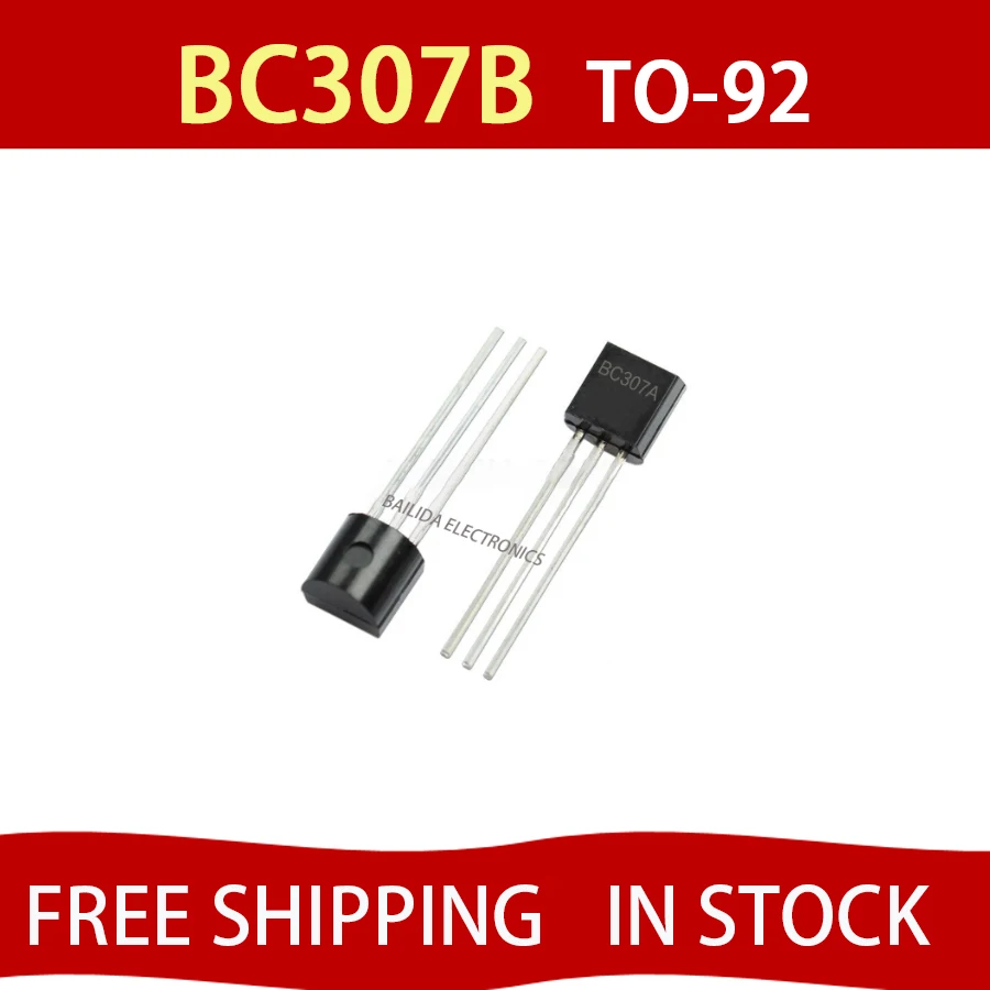 50Pcs BC307B BC307-B BC307 307 TO-92 PNP 100MA 45V Single-way Transistor Product Wholesale distribution list