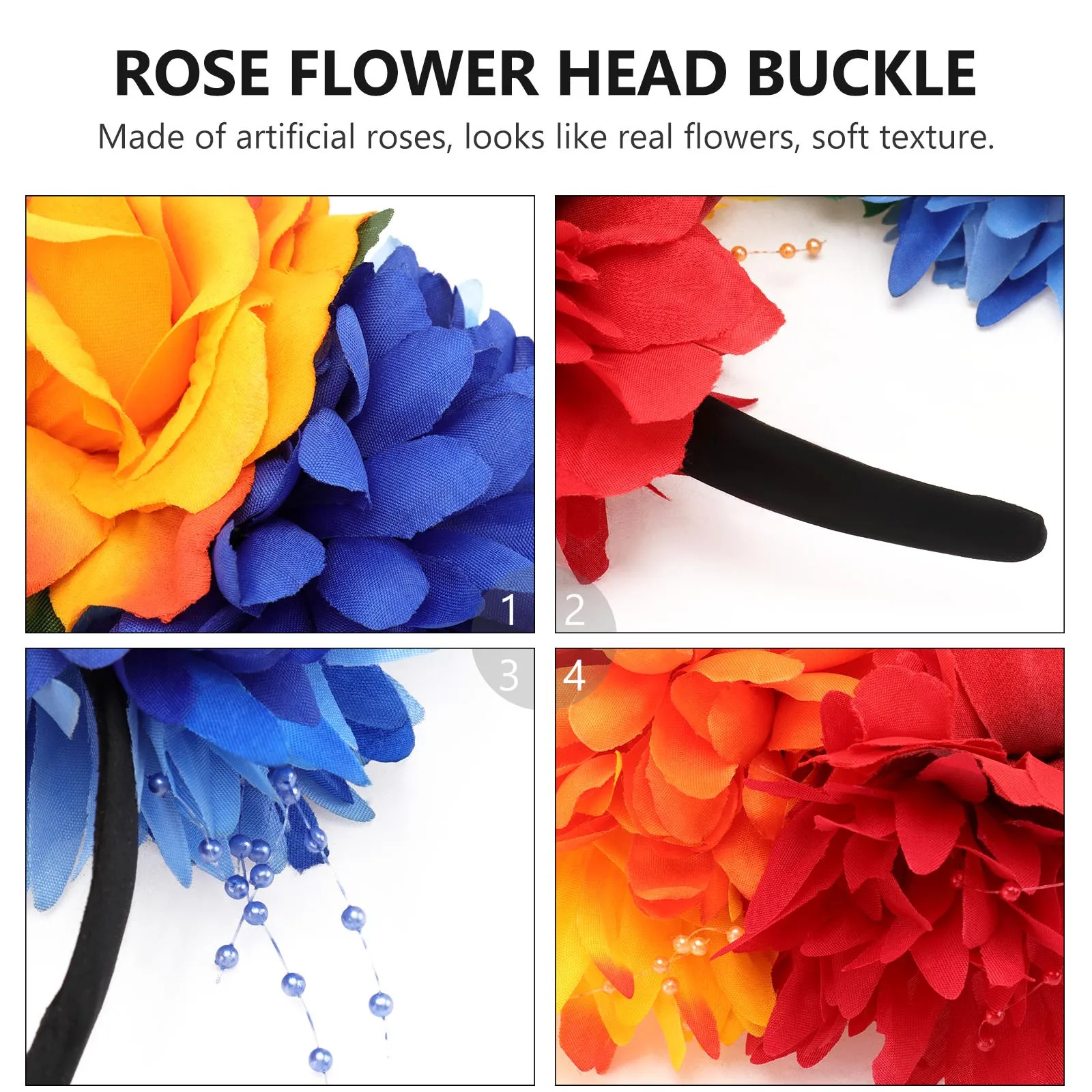 

Floral Rose Crown Headband Multiple Styles Bridal Flower Wreath Wedding Family Photography Festival Fashionable Hair Decor