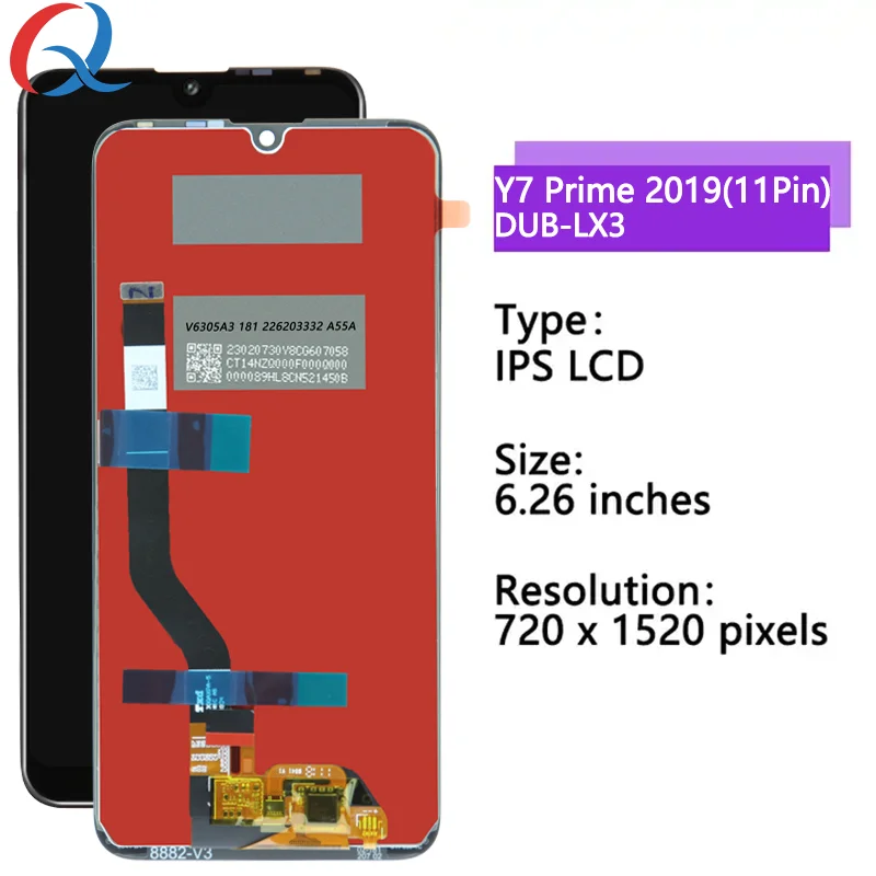 6.26\'\' Pantalla Lcd For HUAWEI Y7 Prime 2019 11pin LCD Display DUB-LX3 Touch Screen Digitizer Assembly Replacement