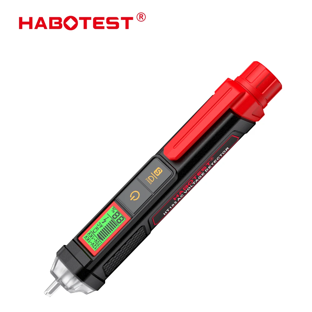 

Тестер напряжения HABOTEST HT103, 12-1000 В, Бесконтактный цифровой детектор напряжения переменного тока, электрический тестер с ЖК-дисплеем