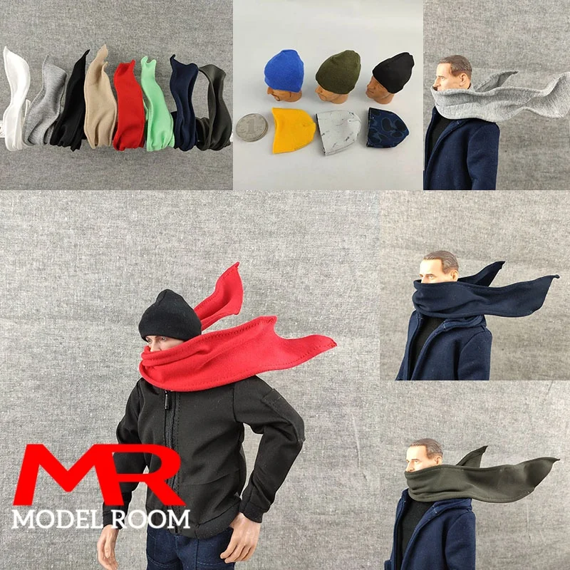 1/6 Scale Male Female Scarf with Wire Fashion Hat Beanie Clothes Accessories Model Fit 12 inch Soldier Action Figure Body