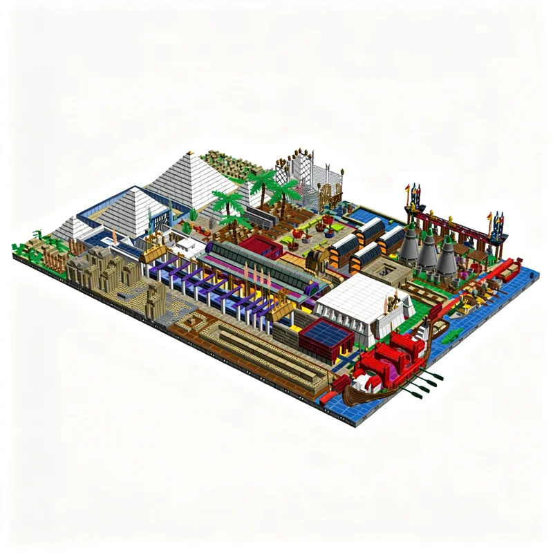 10535pcs MOC Modular Buildings Ancient Egypt Pt 30 THE COMPLETED PROJECT Model Building Blocks Christmas Gift Toy Craft Idea