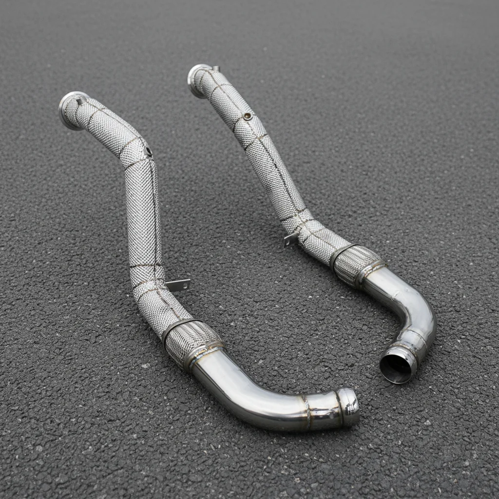 Custom Exhaust Header Downpipe For Bentley Continental GT 4.0TT/6.0TT 2020-2024 Engine SS304 Free Flow Pipe Exhaust System
