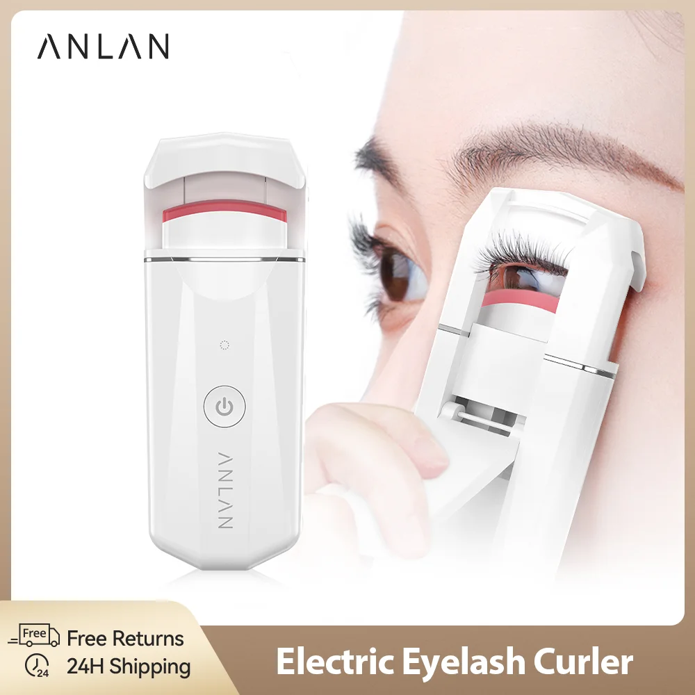 ANLAN Electric Heated Eyelash Curler Long-Lasting Curl Rechargeable Electric Eye Lash Perm Eyelashes Clip Portable Makeup Tool