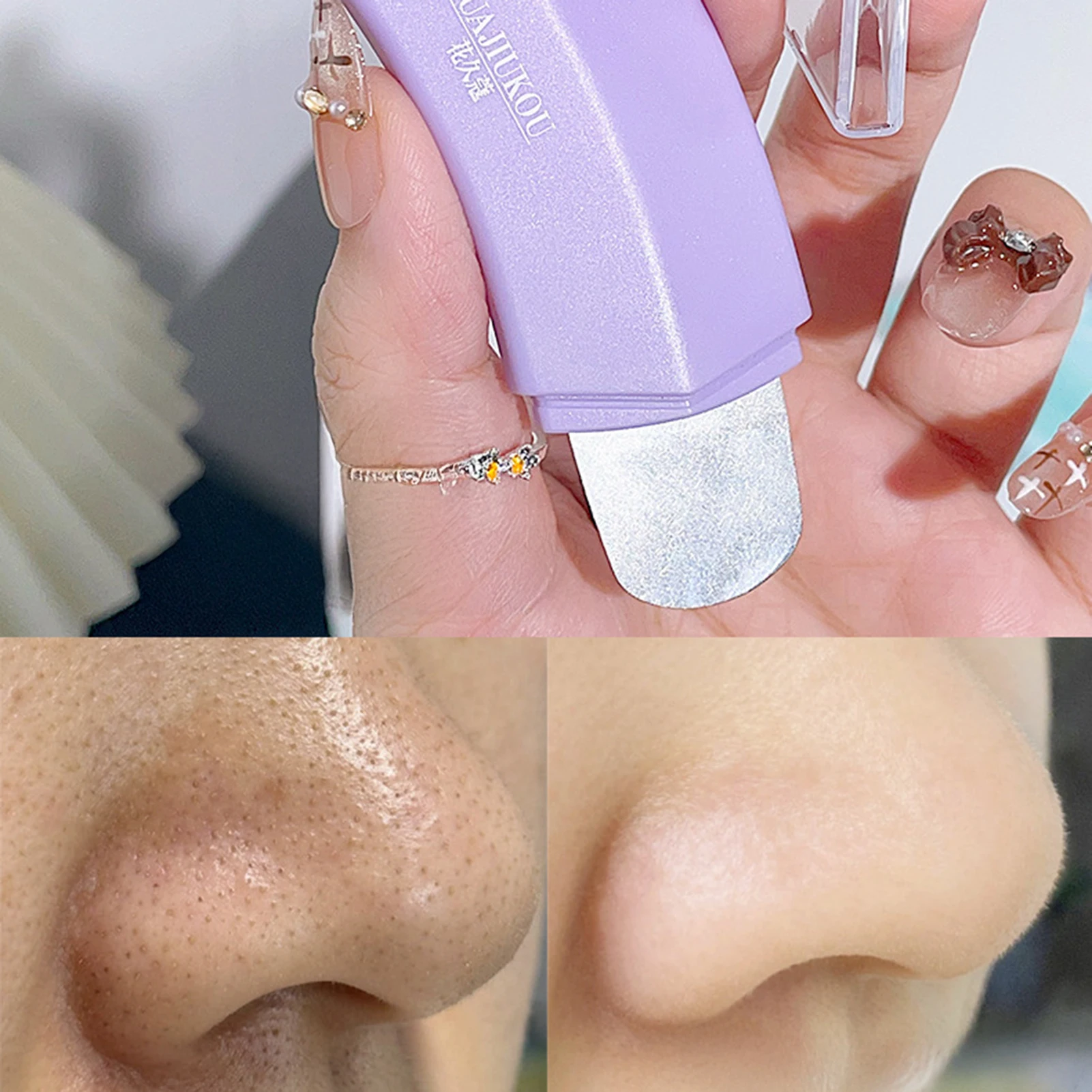 Outil d'élimination des points noirs et des points blancs, nettoyage en profondeur à Double tête pour le nez et le visage, nettoyeur de pores de la peau, outils de beauté pour soins de la peau