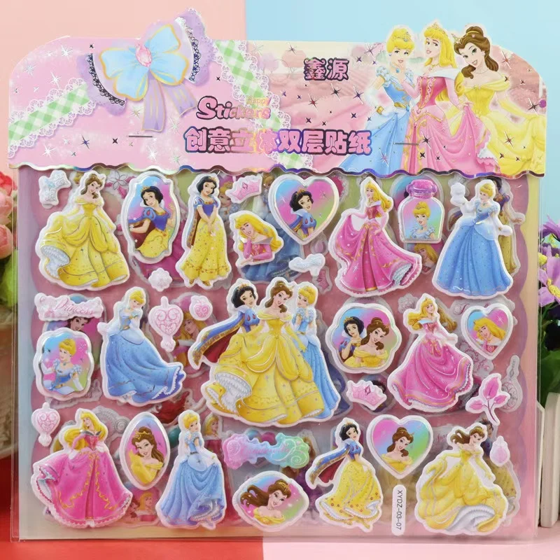 ديزني فروزن الأميرة غرزة مزدوجة الطبقات ثلاثية الأبعاد فقاعة ملصقات الديكور ملصق لطيف مكافأة منتفخ ملصق لوازم القرطاسية #4