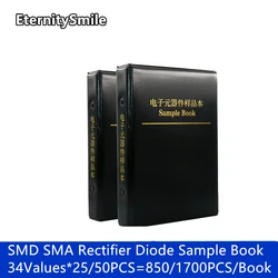 Rectifier Diode Sample Book SMD SMA Assortment Kit 34 Values Schottky Diodes M1 M4 M7 SS12 SS14 SS16 SS24 SS34 SS36 SS110 SS210