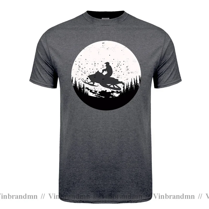 Wholesale Sled Across The Moon Snowmobile Design Unisex Baseball T-Shirt Snow Motorcar T Shirt Men Gift Aesthetic Men's Clothing