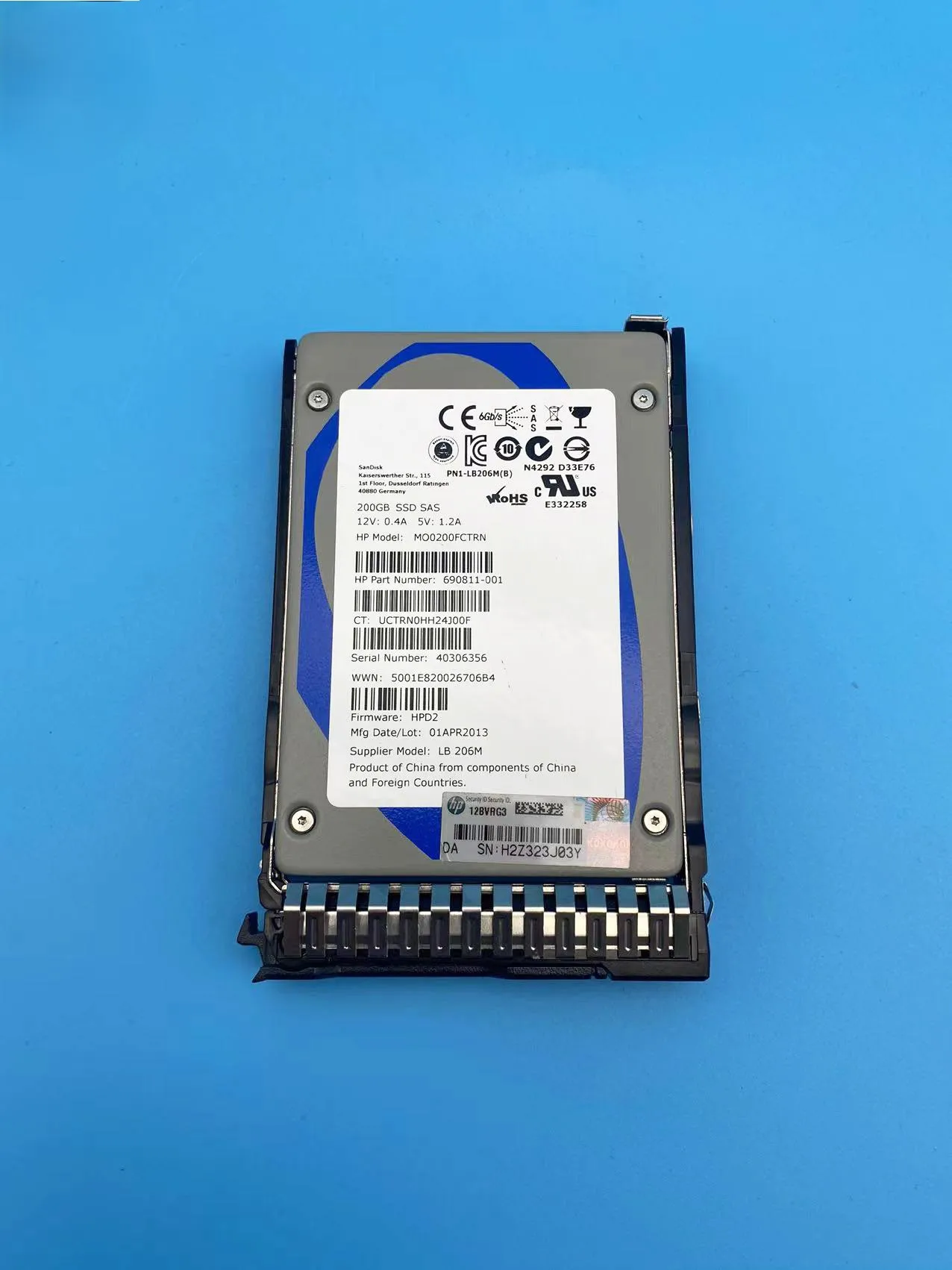 690811-001 40306356 200GB SAS SSD 2.5 hard disk