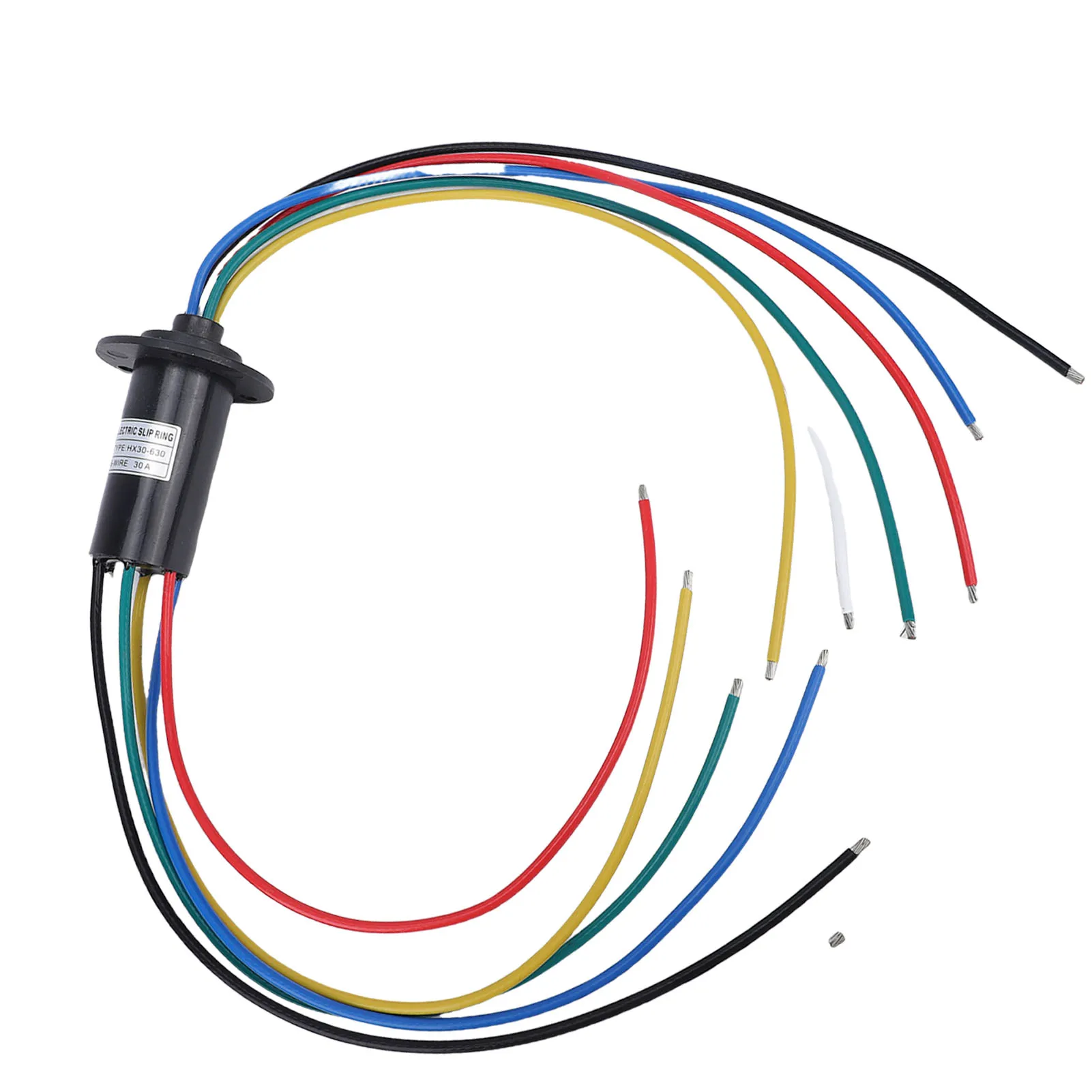 Electric Slip Ring Motor Electrical Connector 6 Wires 30A 250RPM 360 Degree Rotating Small Accurate Cap Type Conductive 30mm Dia