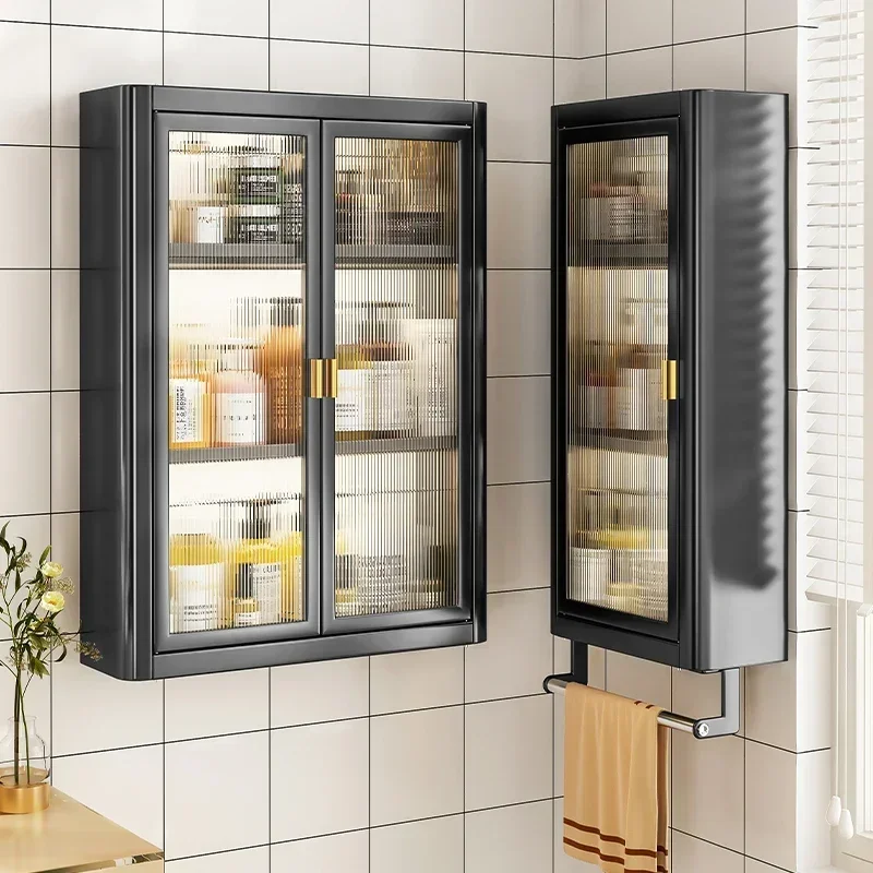 Wall-Mounted Small Bathroom Washstand Waterproof Toilet Cabinet Storage Locker Rack for Apartment Spaces